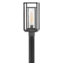 Hinkley Lighting Republic 120v 1 Light 17" Tall Coastal Elements Outdoor Single Head Post Light with Seedy Glass Shade Oil Rubbed Bronze