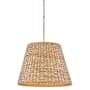 Hinkley Lighting Seabrook 24" Wide Pendant with Woven Seagrass Shade Burnished Gold