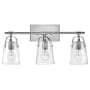 Hinkley Lighting Foster 3 Light 23" Wide Bathroom Vanity Light with Tapered Clear Glass Shades Chrome