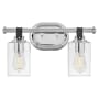 Hinkley Lighting Halstead 2 Light 16" Wide Bathroom Vanity Light with Clear Glass Shades Chrome