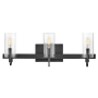 Hinkley Lighting Ryden 3 Light 23" Wide Vanity Light with Clear Glass Shades Black