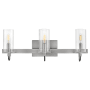 Hinkley Lighting Ryden 3 Light 23" Wide Vanity Light with Clear Glass Shades Brushed Nickel