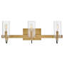 Hinkley Lighting Ryden 3 Light 23" Wide Vanity Light with Clear Glass Shades Heritage Brass