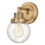 Hinkley Lighting Poppy 1 Light 10" Tall Bathroom Sconce with Clear Seedy Glass Heritage Brass