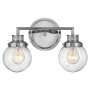 Hinkley Lighting Poppy 2 Light 15" Wide Bathroom Vanity Light with Clear Seedy Glass Chrome