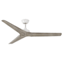 Hinkley Lighting Chisel 60" 3 Blade Indoor Smart Ceiling Fan Matte White / Weathered Wood