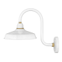 Hinkley Lighting Foundry 1 Light 17" Tall Outdoor Wall Sconce Gloss White / Brass