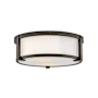 Hinkley Lighting Lowell 2 Light 13" Wide Flush Mount Drum Ceiling Fixture Oil Rubbed Bronze