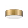 Hinkley Lighting Cedric 2 Light 12" Wide Flush Mount Drum Ceiling Fixture Lacquered Brass