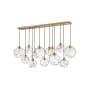 Hinkley Lighting Skye 13 Light 60" Wide Linear Pendant with Glass Shades Heritage Brass