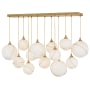 Hinkley Lighting Skye 13 Light 60" Wide Linear Pendant with Glass Shades Heritage Brass / Cased Opal
