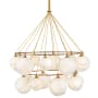Hinkley Lighting Skye 18 Light 53" Wide Chandelier with Glass Shades Heritage Brass / Cased Opal