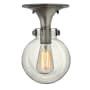 Hinkley Lighting 1 Light Indoor Semi-Flush Ceiling Fixture with Clear Globe Shade from the Congress Collection Antique Nickel