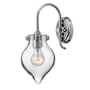 Hinkley Lighting 1 Light Indoor Wall Sconce with Clear Teardrop Shade from the Congress Collection Chrome