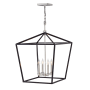 Hinkley Lighting 4 Light 22" Wide Crystal Chandelier Black / Polished Nickel