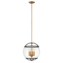 Hinkley Lighting Calvin 4 Light 15" Wide Pendant Black / Heritage Brass