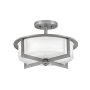 Hinkley Lighting Baxley 3 Light 15" Wide Semi-Flush Drum Ceiling Fixture Antique Nickel