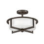 Hinkley Lighting Baxley 3 Light 15" Wide Semi-Flush Drum Ceiling Fixture Black Oxide