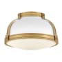Hinkley Lighting Barton 2 Light 15" Wide Flush Mount Ceiling Fixture White / Brass