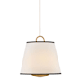 Hinkley Lighting Sonia 3 Light 18" Wide Pendant Lacquered Brass / Off-White