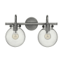 Hinkley Lighting Congress 2 Light 19" Wide Bathroom Vanity Light with Clear Globe Shades Antique Nickel