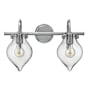 Hinkley Lighting 2 Light 19.25" Width Bathroom Vanity Light with Clear Teardrop Shade from the Congress Collection Chrome
