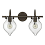 Hinkley Lighting 2 Light 19.25" Width Bathroom Vanity Light with Clear Teardrop Shade from the Congress Collection Oil Rubbed Bronze