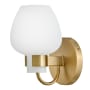 Hinkley Lighting Sylvie 1 Light 9" Tall Bathroom Sconce with Etched Opal Glass Heritage Brass