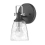 Hinkley Lighting Easton 11" Tall Bathroom Sconce with Seedy Glass Shade Black / Chrome