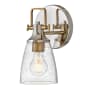 Hinkley Lighting Easton 11" Tall Bathroom Sconce with Seedy Glass Shade Polished Nickel
