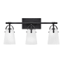 Hinkley Lighting Foster 3 Light 23" Wide Vanity Light with Etched Opal Glass Black