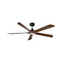 Hinkley Lighting Layton 58" 5 Blade Indoor Smart LED Ceiling Fan Matte Black / Walnut