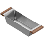 Home Refinements by Julien 19" x 6" x 4-1/4" Stainless Steel Colander Stainless Steel / Walnut