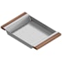 Home Refinements by Julien 18" x 12" x 2-1/4" Stainless Steel Colander Stainless Steel / Walnut