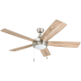 Honeywell Ceiling Fans Ventnor 52" 5 Blade Indoor LED Ceiling Fan Brushed Nickel