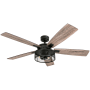 Honeywell Ceiling Fans Carnegie 52" 5 Blade Indoor LED Ceiling Fan Matte Black