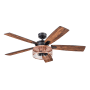 Honeywell Ceiling Fans Carnegie 52" 5 Blade Indoor LED Ceiling Fan Matte Black / Copper