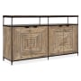 Hooker Furniture St Armand 60" Wide 4 Door Contemporary Industrial Home Entertainment TV Media Console Cabinet Light Natural