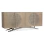 Hooker Furniture Melange 76" Wide 4 Door Maple Veneer, Resin Media Cabinet Champagne / Pewter