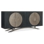 Hooker Furniture Melange 76" Wide 4 Door Maple Veneer, Resin Media Cabinet Black