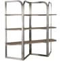Hooker Furniture Modern Mood 78" Wide 3 Shelf Metal and Wood Etagere Mink