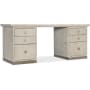 Hooker Furniture Modern Mood 74" Wide Oak 6 Drawer Executive Desk with Metal Band Edging Diamond