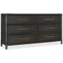 Hooker Furniture Retreat 68" Wide 6 Drawer Wood Dresser with Self Close Black Sand