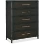 Hooker Furniture Retreat 44" Wide 5 Drawer Wood Dresser with Self Close Black Sand