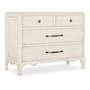 Hooker Furniture Americana 46" Wide 4 Drawer Oak Dresser Daisy / Antique Bronze