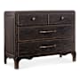 Hooker Furniture Americana 46" Wide 4 Drawer Oak Dresser Molasses / Antique Bronze
