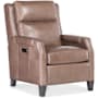Hooker Furniture Nelson 30" Wide Leather Recliner Light Mocha / Dark Wood