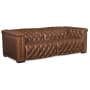 Hooker Furniture Savion 89" Wide Leather Standard Sofa with Power Recline and Power Headrest Saddlebag Lodge / Coffee Brown