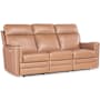 Hooker Furniture Twain 85" Wide Leather Sofa with Lumbar Control Fawn