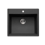 Houzer Quartztone 25" Drop In Single Basin Granite Composite Kitchen Sink Midnite